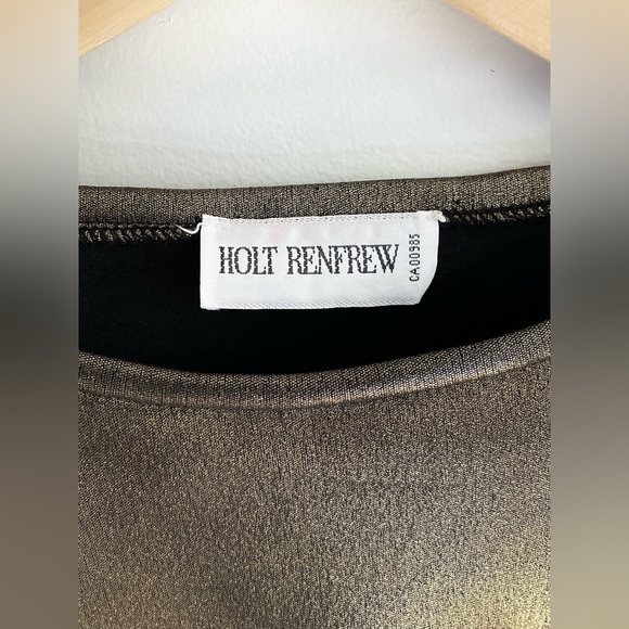 HOLT RENFREW 🪐 vintage long sleeve metallic bronze gold top [ S - M ] - Picture 4 of 4